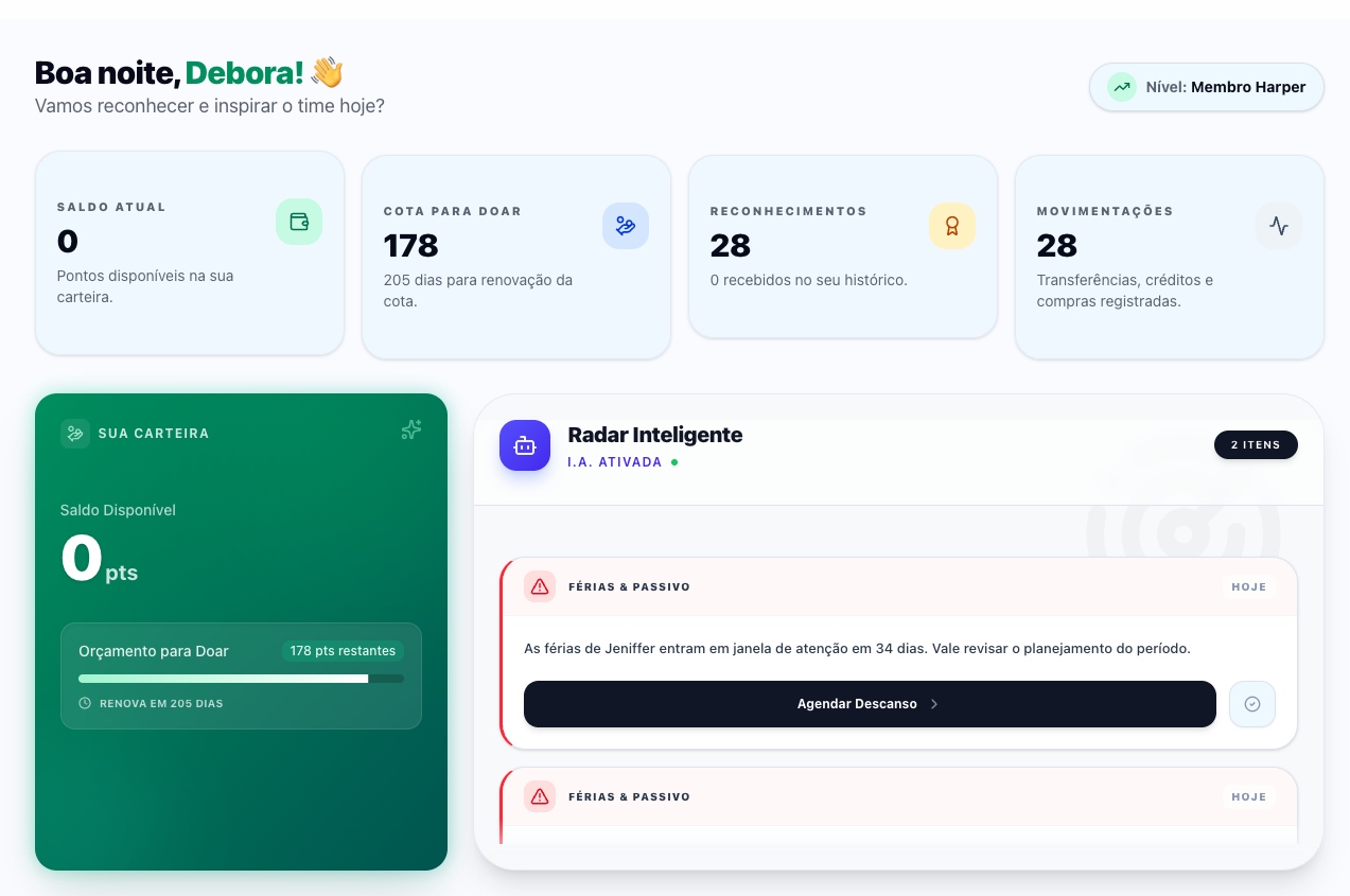 Mural de Reconhecimento e Feed Social